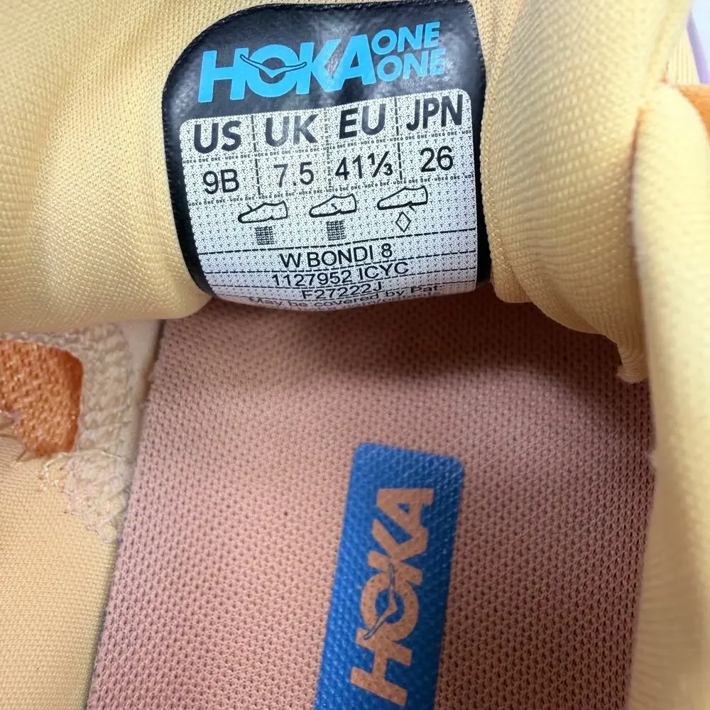 HOKA Bondi 8 Womens Running Shoes Impala Cyclamen Size 9 Cushioned Athletic Shoe
